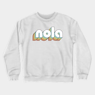 Nola - Retro Rainbow Typography Faded Style Crewneck Sweatshirt